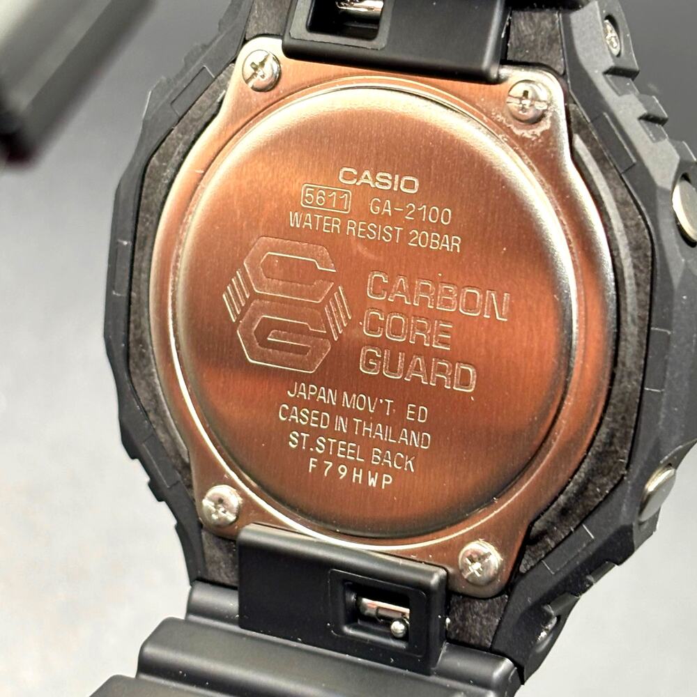 Casio G-Shock GA-2100-1A1 Monochrome Black Carbon Core Guard CasiOak Watch NIB - Picture 9 of 17